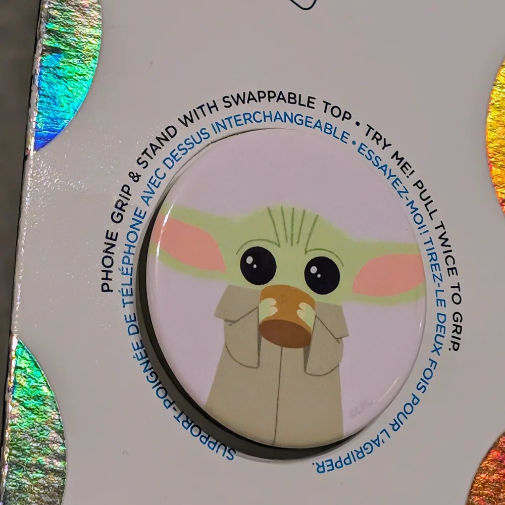 PopSocket Official Disney Star Wars Chibi Baby Grogu w Tea Mandalorian Pop Grip